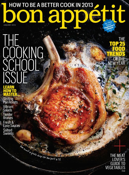 bon appetit magazine January 2013