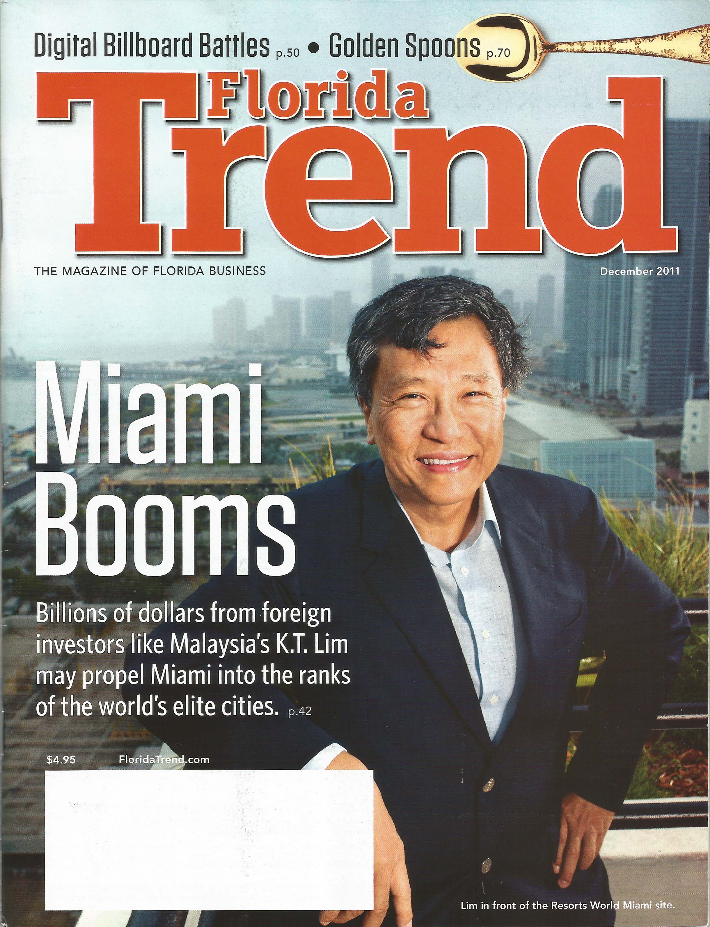 florida trend magazine cover, miami booms, K.T. Lim, Resorts World Miami