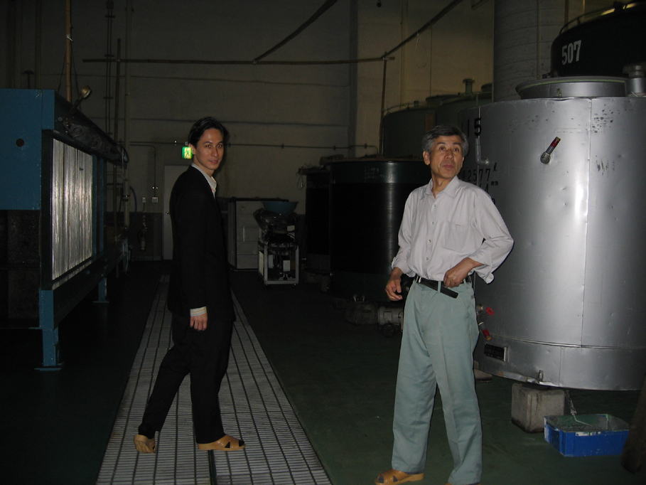 Kevin Cory and Nakano-san in Nakamura Shuzou Brewery Kanazawa Nonoichi Ishikawa