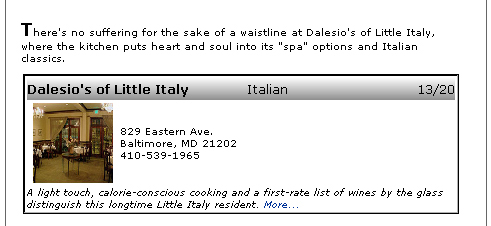 Gayot Top 10 Heart-Healthy Restaurants in the United States, Dalesio's of Little Italy