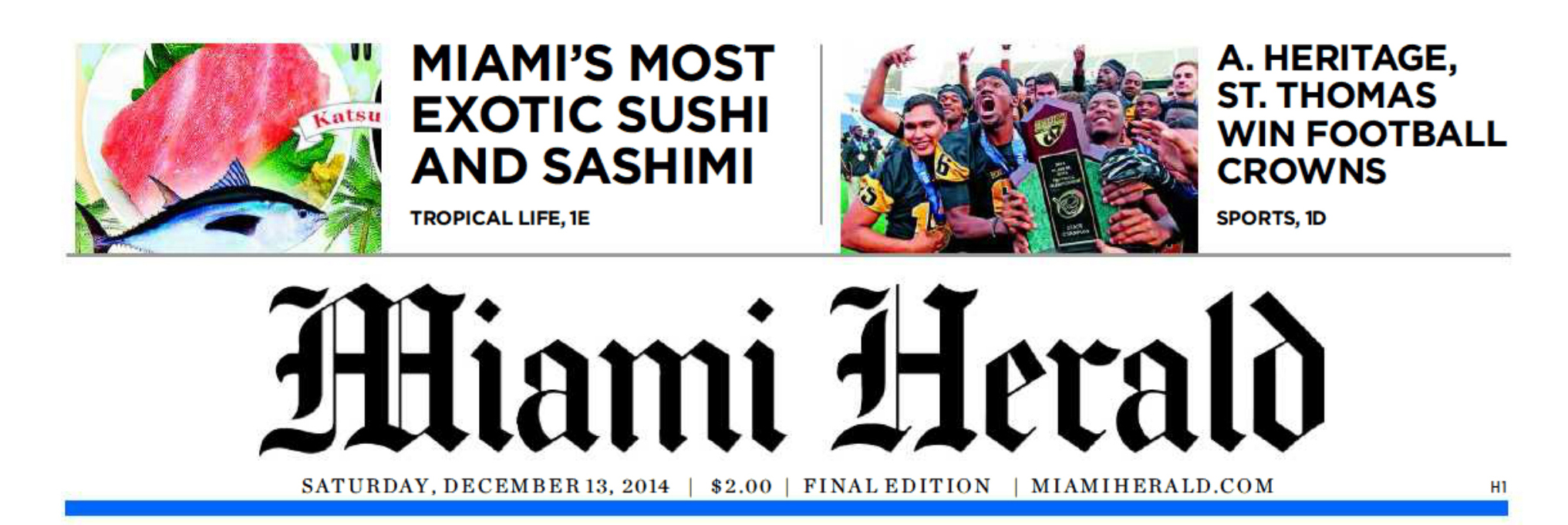 Miami's Most Exotic Sushi and Sashimi, Miami Herald