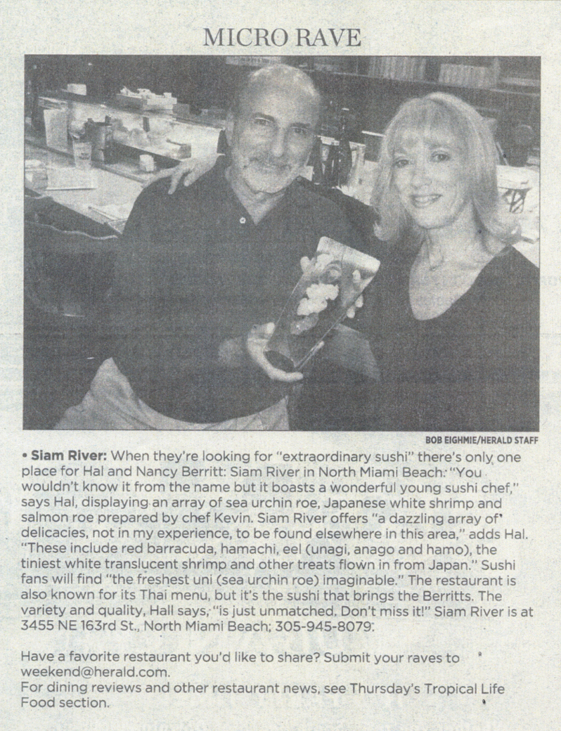 Miami Herald Micro Rave by Hal & Nancy Berritt