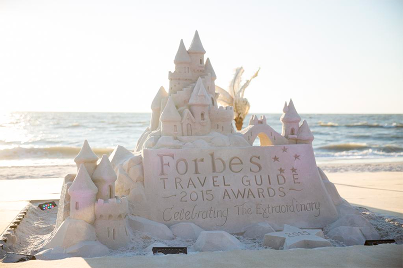 Forbes Travel Guide ~ 2015 Awards ~ Celebrating the Extraordinary sand castle at the Ritz Carlton, Naples